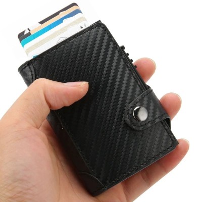 Portofel RFID iUni P4, 10 carduri, Print carbon foto