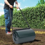 vidaXL Tăvălug de gazon, verde și negru, 63 cm, 50 L