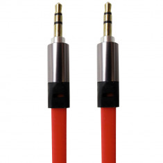 Cablu date / incarcare plat mufe jack 3.5 mm (tata), 2 metri lungime, rosu foto
