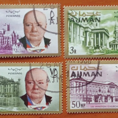 AJMAN-''Omagiu:Sir W. CHURCHIL'' Serie completa 8v.-stamp.