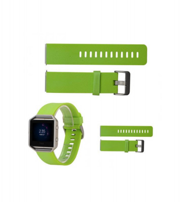 Bratara TPU Silicon pentru Fitbit Blaze-Mărime L-Culoare Măr verde foto