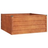 Cumpara ieftin Strat inaltat de gradina, ruginiu, 100x100x45 cm, otel corten