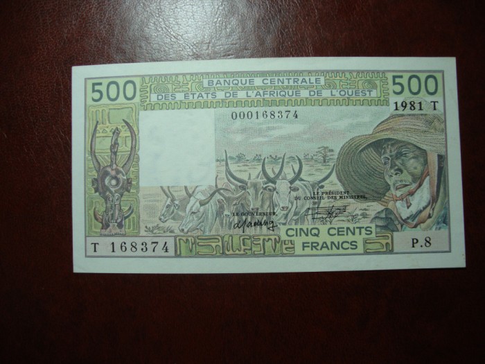 TOGO 500 FRANCI 1981 AUNC