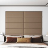 Panouri de perete 12 buc. cappuccino 90x30 cm piele eco 3,24 m&sup2;