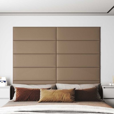 Panouri de perete 12 buc. cappuccino 90x30 cm piele eco 3,24 m&amp;sup2; foto