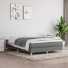 VidaXL Pat box spring cu saltea, gri &icirc;nchis, 140x200 cm, textil 3144176