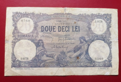 Bancnota 20 lei 6 iulie 1917 / doue deci foto