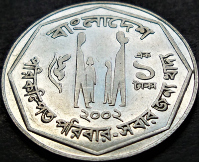 Moneda exotica 1 TAKA - BANGLADESH, anul 2002 * cod 1778 = FAO foto