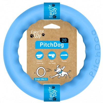 PitchDog, Jucarie Inel pentru caini, albastru, 20cm foto