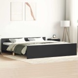 Cumpara ieftin Cadru de pat cu tăblie la cap/picioare, negru, 160x200 cm