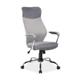 Cumpara ieftin Scaun directorial SL Q319, suport lombar, tapiterie stofa, mecanism balans, cadru cromat, 100 kg, gri