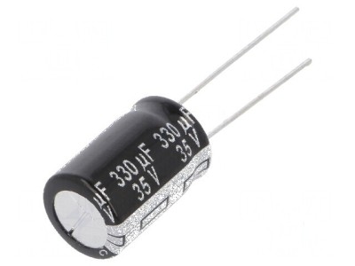 Condensator electrolitic THT 330uF 35VDC &amp;Oslash;10x16mm 5mm foto