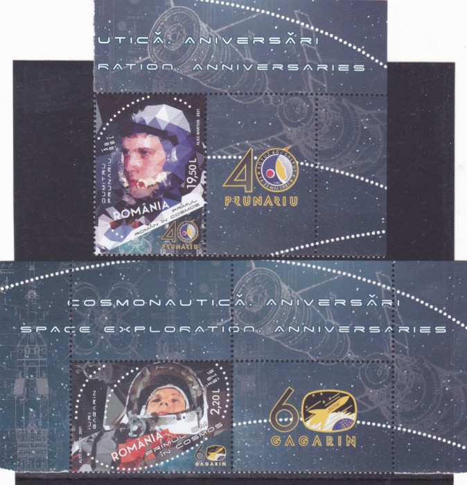 ROMANIA 2021 - COSMONAUTICA, ANIVERSARI, VINIETA, MNH - LP 2324