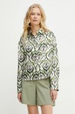 Weekend Max Mara camasa de matase femei, culoarea verde, cu guler clasic, regular, 2515111131600