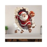 Cumpara ieftin Sticker/Autocolant Craciun Moc Craciun 3D 35x40cm - 665300