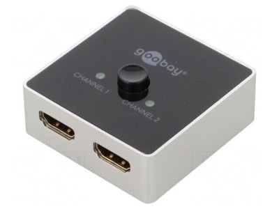 Switch HDMI 2.0 HDCP 2.2 Negru cu 2 Intrări HDMI foto