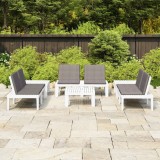 VidaXL Set mobilier de grădină cu perne, 6 piese, alb, plastic 3059833