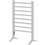 HOMCOM Uscător Electric de Prosoape pentru Perete sau Podea cu Timer și 8 Bare 53x35x90 cm Negru | Aosom Romania