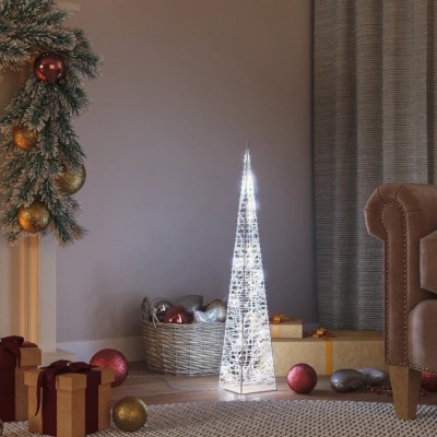 vidaXL Con de lumină cu LED decorativ, alb rece, 60 cm, acrilic foto