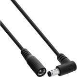 Cablu prelungitor alimentare DC 5.5x2.5mm M-T drept/unghi 2m Negru, InLine IL26902J