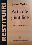 Serban Titeica - Articole stiintifice