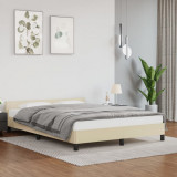 Cadru de pat cu tablie, crem, 140x200 cm, piele ecologica GartenMobel Dekor, vidaXL