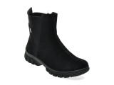 Ghete RIEKER negre, Z7269, din piele intoarsa
