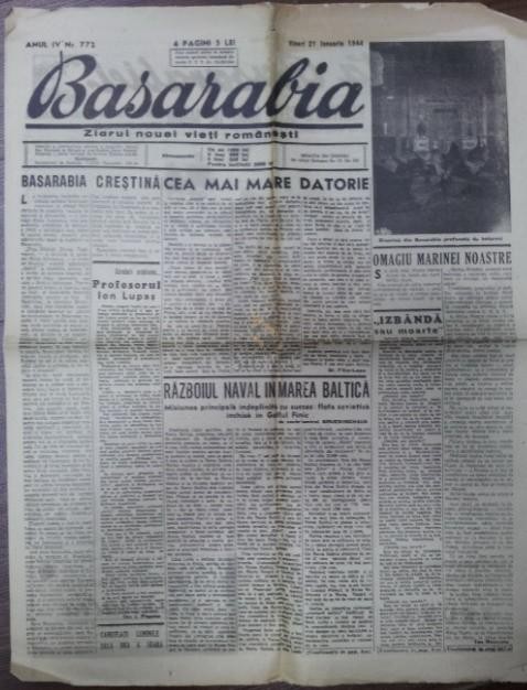 Ziarul BASARABIA 21 ianuarie 1944