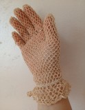 Manusi de epoca S / M dama vintage crosetate supraelastice culoarea untului