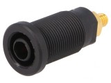 Soclu banană 4mm negru aurit 32A pe panou