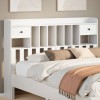 Tablie Pat Gossi Alb 150cm, Lemn Masiv Pin, Depozitare, 6 Compartimente + 2 Sertare, Economie Spatiu, 156x23x110cm