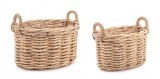 Cumpara ieftin Set 2 cosuri depozitare ratan natur Malang 50x40x30 cm, 59x46x35 cm