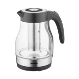 Fierbator electric cu filtru ceai Heinner HEK-TF2200GBK, 1.7L, Negru/Gri