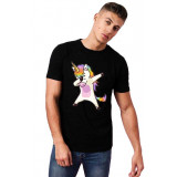 Tricou barbati negru - Cool Unicorn - XL