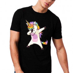 Tricou barbati negru - Cool Unicorn - XL