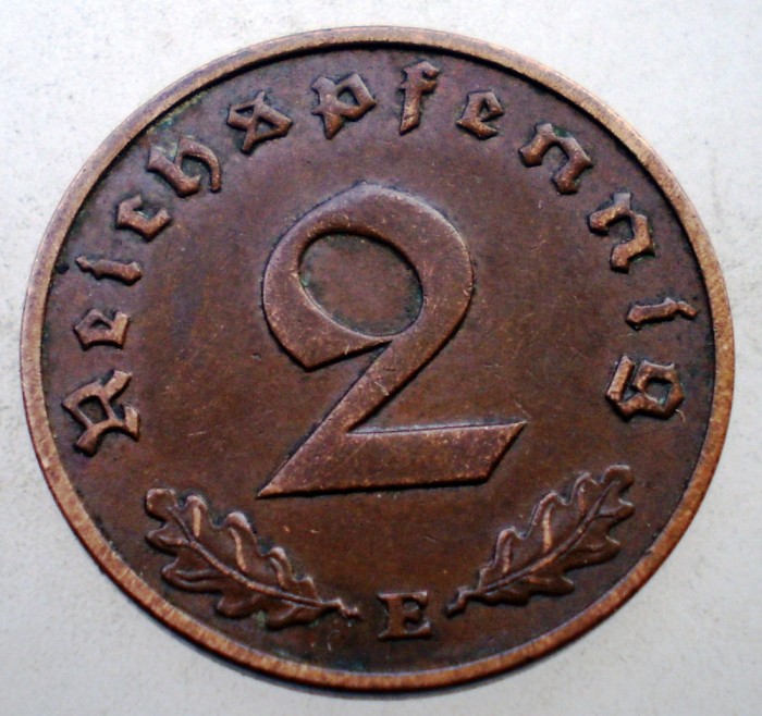 2.651 GERMANIA WWII 2 REICHSPFENNIG 1939 E