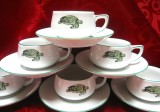SET SERVICIU PORTELAN THOMAS ROSENTHAL MODEL LACROIX DECOR BROASCA TESTOASA CESTI CU FARFURII CAFEA ESPRESSO