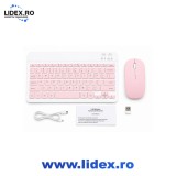 Kit Tastatura + Mouse Wireless Bluetooth Sigloo&reg;, compatibil cu orice tableta, smartphone, laptop, Tv, calculator, Slim, Silentios, Multi-Device (iOS/