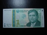 TADJIKISTAN 1 SOMON 1991 UNC