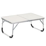 Masa pliabila joasa pentru camping si picnic, cu maner, MDF si aluminiu, gri