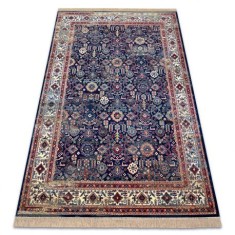 Covor Windsor 22993 ORNAMENT, VINTAGE, FRANJURI albastru inchis / fildeş, 60x100 cm