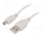 Cablu USB 2.0 GEMBIRD USB A la USB B mini 1,8m gri