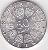 AUSTRIA 50 SCHILLING 1971, Europa, Argint