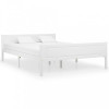 Cadru de pat, alb, 160x200 cm, lemn de pin masiv, Cires, Dublu, Cu polite semirotunde, vidaXL