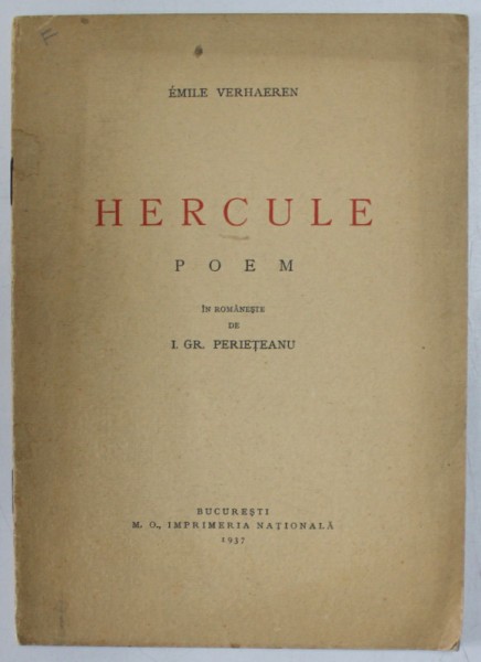 HERCULE, POEM - EMILE VERHAEREN, BUC. 1937