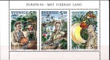 SUEDIA 1994, EUROPA CEPT, Fauna, Pasari, serie neuzata, MNH, Nestampilat