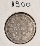 50 Bani 1900 Moneda din argint - Regele Carol - Regatul Romaniei, piesa frumoasa