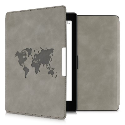 Husa pentru Kobo Aura One, Piele ecologica, Gri, kwmobile, 56873.02 foto
