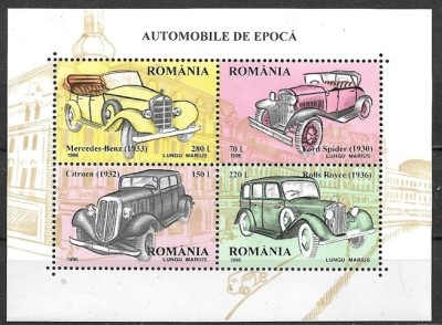 C2920 - Romania 1996- Automobile bloc neuzata MNH foto
