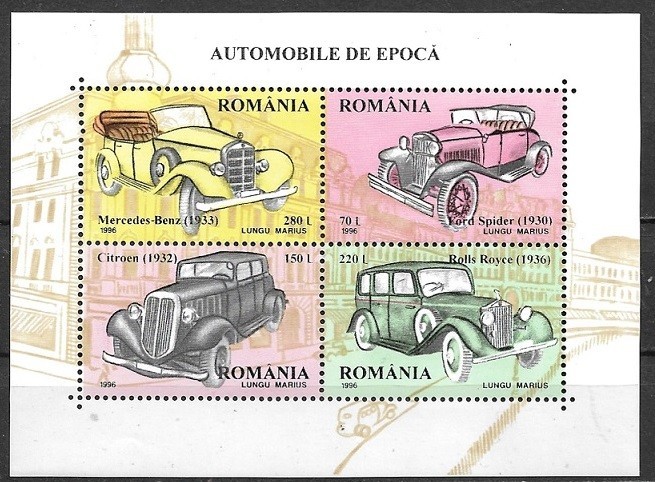 C2920 - Romania 1996- Automobile bloc neuzata MNH